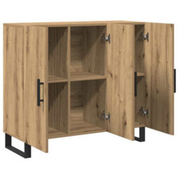 Berkfield Sideboard With 3 Doors Artisan Oak 90X34X80 Cm Engineered Wood - thumbnail 5
