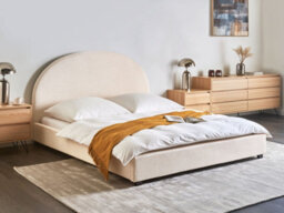 Beliani Bed Fabric Vaucluse 160 X 200 Cm (Eu King Size) Light Beige - thumbnail 2
