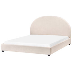 Beliani Bed Fabric Vaucluse 160 X 200 Cm (Eu King Size) Light Beige - thumbnail 1