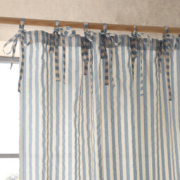 Pineapple Elephant Zanzibar Woven Stripe 140X229Cm Voile Curtain Panel Blue - thumbnail 2