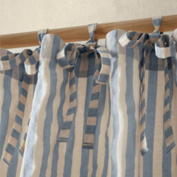Pineapple Elephant Zanzibar Woven Stripe 140X229Cm Voile Curtain Panel Blue - thumbnail 3
