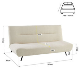 Bravich Cirrus Click Clack 2 Seater Small Double Sofa Bed - Cream Boucle - thumbnail 5
