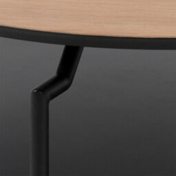 Wyld Haus Fuglebjerg Round Coffee Table, Oak-Effect Top, Black Metal Legs And Lower Shelf - thumbnail 6