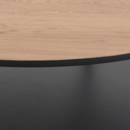 Wyld Haus Fuglebjerg Round Coffee Table, Oak-Effect Top, Black Metal Legs And Lower Shelf - thumbnail 5
