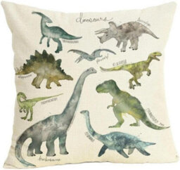 Cushion 45X45Cm Dinosaur Pillow Decor Animal Tyrannosaurus Rex Cotton Print Pillowcase 45Cm - thumbnail 1