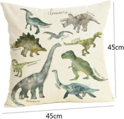 Cushion 45X45Cm Dinosaur Pillow Decor Animal Tyrannosaurus Rex Cotton Print Pillowcase 45Cm - thumbnail 3