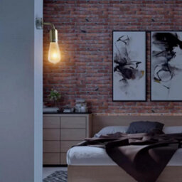 Ledsone Chrome Metal Industrial Wall Sconce H13Cm Vintage Style E27 Indoor Light With Bulb - thumbnail 2