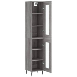 Berkfield Highboard Grey Sonoma 34.5X34X180 Cm Engineered Wood - thumbnail 4