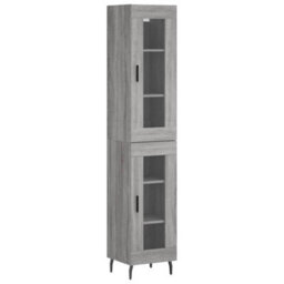 Berkfield Highboard Grey Sonoma 34.5X34X180 Cm Engineered Wood - thumbnail 2