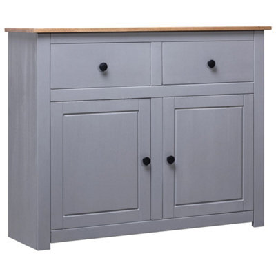 Vidaxl Sideboard Grey 93X40X80 Cm Solid Pinewood Panama Range - image 1