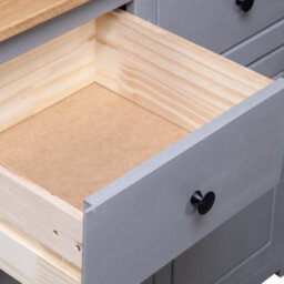 Vidaxl Sideboard Grey 93X40X80 Cm Solid Pinewood Panama Range - thumbnail 9