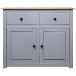 Vidaxl Sideboard Grey 93X40X80 Cm Solid Pinewood Panama Range - thumbnail 2