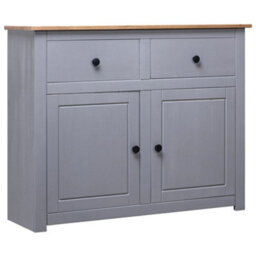Vidaxl Sideboard Grey 93X40X80 Cm Solid Pinewood Panama Range - thumbnail 1