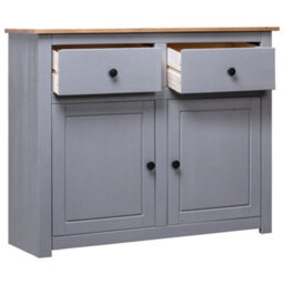 Vidaxl Sideboard Grey 93X40X80 Cm Solid Pinewood Panama Range - thumbnail 3