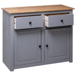 Vidaxl Sideboard Grey 93X40X80 Cm Solid Pinewood Panama Range - thumbnail 6