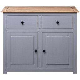 Vidaxl Sideboard Grey 93X40X80 Cm Solid Pinewood Panama Range - thumbnail 5