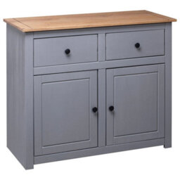 Vidaxl Sideboard Grey 93X40X80 Cm Solid Pinewood Panama Range - thumbnail 4