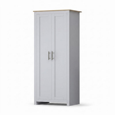 Afn Home Ossotto Country Style 3 Piece Bedroom Set, 2 Door Wardrobe, 4 Drawer Chest & 2 Drawer Bedside Cabinet,white/oak - image 1