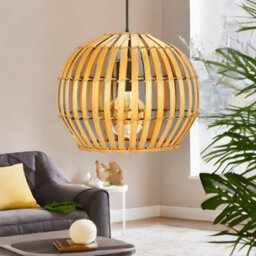 BMBO Bambo Wicker Scandi Ceiling Light Pendant Shade Natural Brown - thumbnail 7