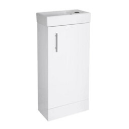 Bathroom Compact Basin Sink Vanity Unit In White 400mm  Bathr - thumbnail 4