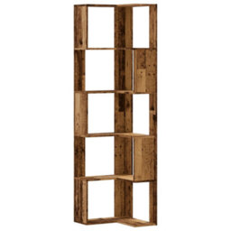 Vidaxl Corner Bookcase 5-Tier Old Wood 50X50X179 Cm Engineered Wood - thumbnail 2