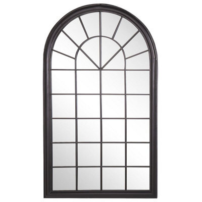 Beliani Wall Mirror Trevol 77 Cm 130 Cm Metal Black - image 1