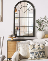 Beliani Wall Mirror Trevol 77 Cm 130 Cm Metal Black - thumbnail 2