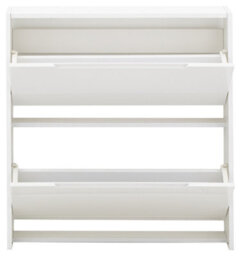 Gfw Narrow High Gloss 2 Tier Shoe Cabinet White - thumbnail 8