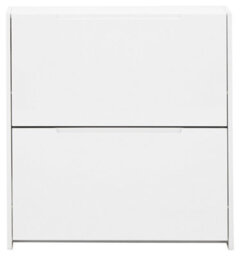 Gfw Narrow High Gloss 2 Tier Shoe Cabinet White - thumbnail 9
