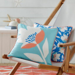 Fusion Luna Duck Egg Outdoor/indoor Water & Uv Resistant Filled Cushion - thumbnail 1