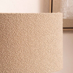 Pacific Lifestyle 40Cm Taupe Boucle Cylinder Table Lampshade Cosy Cream Floor Lamp Shade - thumbnail 2