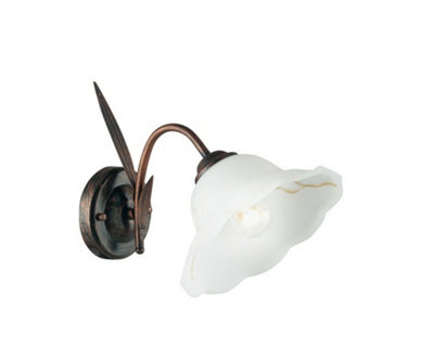 Luminosa Lighting Luminosa Byron Wall Lamp With Glass Shades Rust 20X29X29Cm