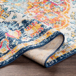 Livabliss Floransa-Vintage Orange Blue Pink Cream Traditional Boho Living Dining Bedroom Rug 160 X 215 Cm Easy Care, Non Shedding - thumbnail 4