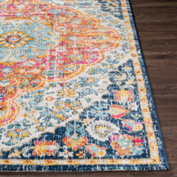 Livabliss Floransa-Vintage Orange Blue Pink Cream Traditional Boho Living Dining Bedroom Rug 160 X 215 Cm Easy Care, Non Shedding - thumbnail 5