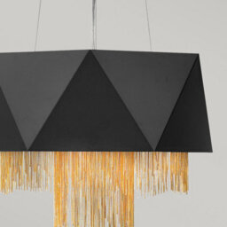 Luminosa Lighting Elstead Zuma 6 Light Pendant, Satin Black, Gold, E27 - thumbnail 3