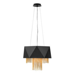 Luminosa Lighting Elstead Zuma 6 Light Pendant, Satin Black, Gold, E27