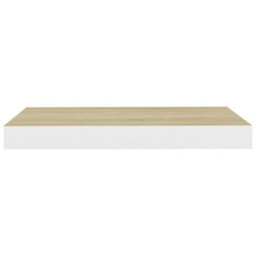 Berkfield Floating Wall Shelf Oak And White 50X23X3.8 Cm Mdf - thumbnail 4