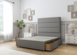 "Comfort Rosa Pewter Tweed Divan Bed Base 2 Drawers Foot-End - 26"" Strutted  6' Super King" - thumbnail 5