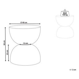 Beliani Off-White Terrazzo Accent Side Table - Round Outdoor-Ready End Table 40Cm X 46Cm - thumbnail 3