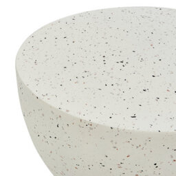 Beliani Off-White Terrazzo Accent Side Table - Round Outdoor-Ready End Table 40Cm X 46Cm - thumbnail 4