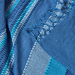 Homescapes Cotton Morocco Striped Blue Throw, 255 X 360 Cm - thumbnail 5