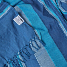 Homescapes Cotton Morocco Striped Blue Throw, 255 X 360 Cm - thumbnail 8