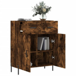 Berkfield Sideboard Smoked Oak 69.5X34X90 Cm Engineered Wood - thumbnail 4