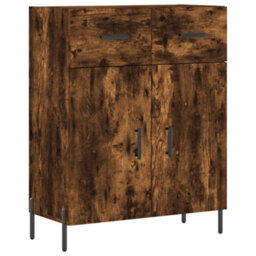 Berkfield Sideboard Smoked Oak 69.5X34X90 Cm Engineered Wood - thumbnail 2