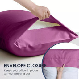 Ameha Pillowcase Pair Purple Microfiber Pillowcase-Soft Envelope Closure Pillowcase, Machine Washable Bedding Pillow Cover 50X75Cm - thumbnail 6