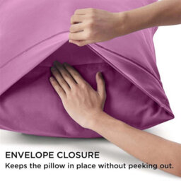 Ameha Pillowcase Pair Purple Microfiber Pillowcase-Soft Envelope Closure Pillowcase, Machine Washable Bedding Pillow Cover 50X75Cm - thumbnail 3
