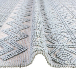 Duck Egg Geometric Kilim Luxurious Modern Wool Moroccan Wool Hand Made Rug For Dining Room Bedroom & Living Room-200Cm X 280Cm - thumbnail 4