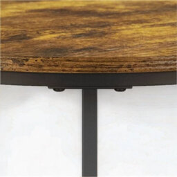 Pirlo Plush Set Of 2 Round Nesting Tables Rustic Brown - thumbnail 3