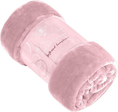 Gc Gaveno Cavailia Luxury Faux Fur Throw 150X200 Cm Pink Fleece Blanket For Double Bed & Sofa Bed - image 1