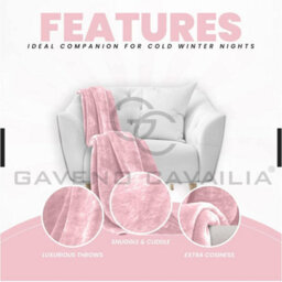 Gc Gaveno Cavailia Luxury Faux Fur Throw 150X200 Cm Pink Fleece Blanket For Double Bed & Sofa Bed - thumbnail 5